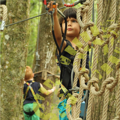 Groupe au parc aventures